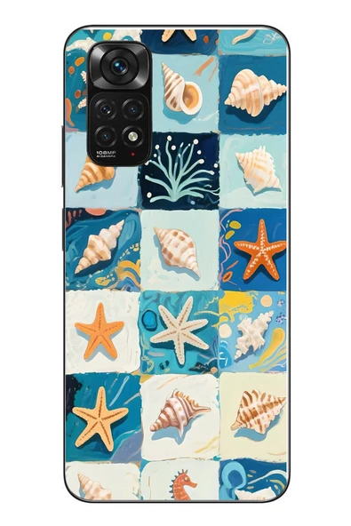 Le Balvo Redmi Note 11 - 11s Uyumlu Deniz Kabukları Baskılı Silikon Kılıf ürün görseli 1