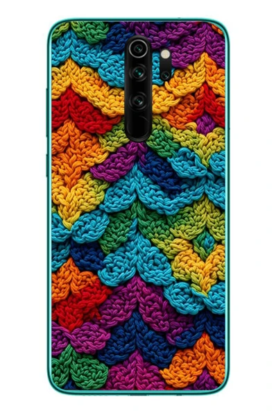 Le Balvo Redmi Note 8 Pro Uyumlu Renkli Örgüler Baskılı Silikon Kılıf ürün görseli 1