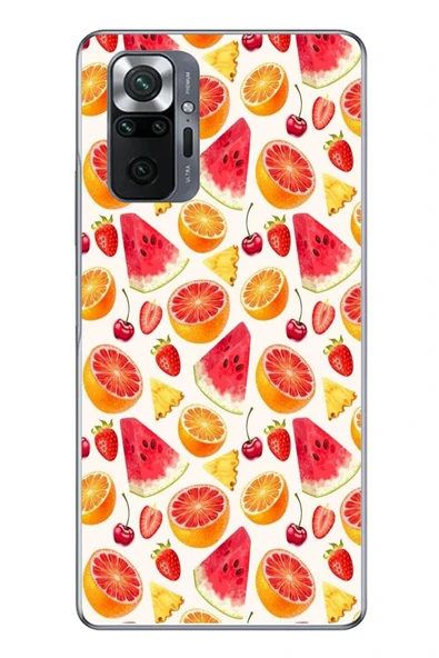 Le Balvo Redmi Note 10 Uyumlu Karpuz ve Kan Portakalı Baskılı Silikon Kılıf ürün görseli 1