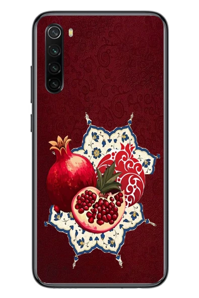Le Balvo Redmi Note 8 Uyumlu Nar Retro Baskılı Silikon Kılıf ürün görseli 1