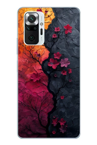 Le Balvo Redmi Note 10 Pro Uyumlu Yaprak Geçişkenliği Baskılı Silikon Kılıf ürün görseli 1