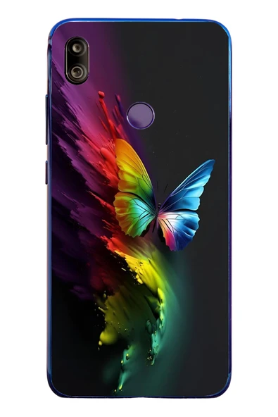 Le Balvo Redmi Note 7 Uyumlu Gökkuşağı Kelebeği Baskılı Silikon Kılıf ürün görseli 1