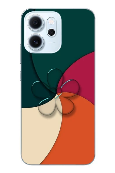 Le Balvo Oppo Reno 14F Uyumlu Modern Yonca Renkleri Baskılı Silikon Kılıf ürün görseli 1