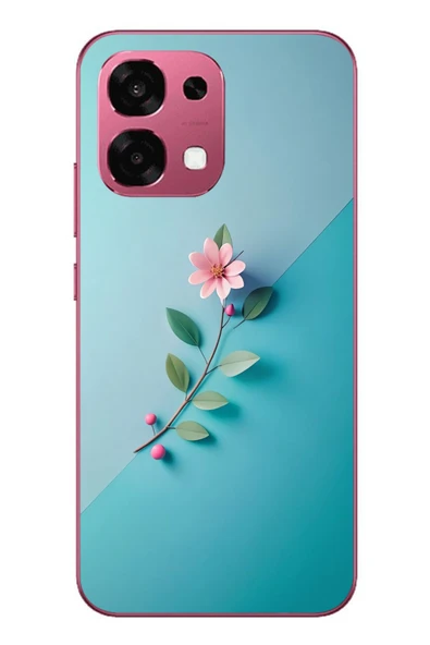 Le Balvo Oppo A6 PRO Uyumlu Çiçeğin Pembesi Baskılı Silikon Kılıf ürün görseli 1