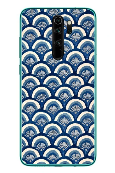 Le Balvo Redmi Note 8 Pro Uyumlu Mavi Bükleler Baskılı Silikon Kılıf ürün görseli 1