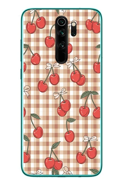 Le Balvo Redmi Note 8 Pro Uyumlu Kurdeleli Kiraz Baskılı Silikon Kılıf ürün görseli 1