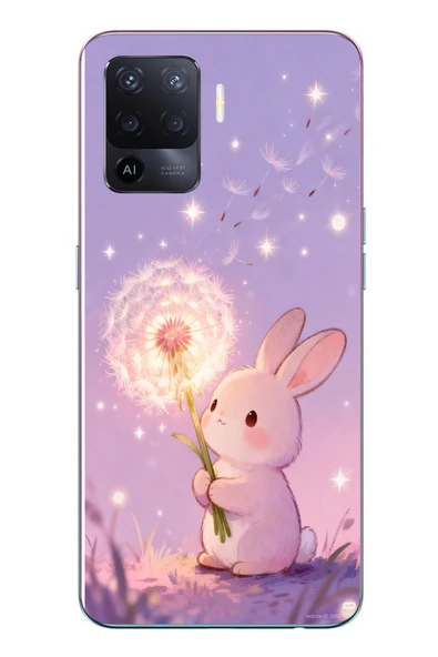 Le Balvo Oppo Reno 5 Lite Uyumlu Büyülü Tavşan Baskılı Silikon Kılıf ürün görseli 1