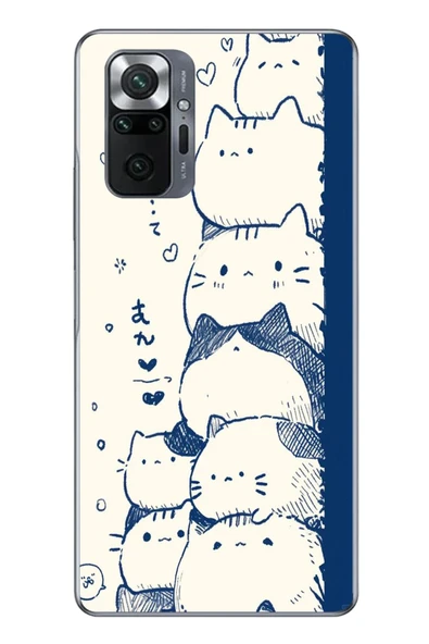 Le Balvo Redmi Note 10 Uyumlu Mavi Kedi Kardeşliği Baskılı Silikon Kılıf ürün görseli 1