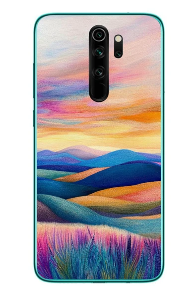Le Balvo Redmi Note 8 Pro Uyumlu Renkli Pastel Günbatımı Baskılı Silikon Kılıf ürün görseli 1