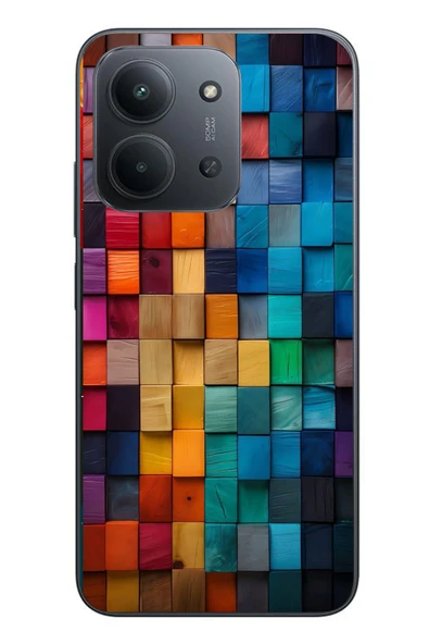 Le Balvo Redmi 15C Uyumlu Gökkuşağı Duvarı Baskılı Silikon Kılıf ürün görseli 1