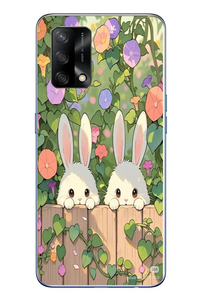 Le Balvo Oppo A74 Uyumlu Tavşan Kardeşler Baskılı Silikon Kılıf ürün görseli 1