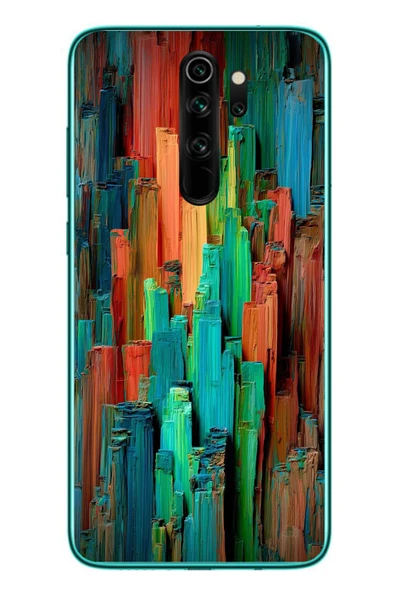 Le Balvo Redmi Note 8 Pro Uyumlu Dikey Renkler Baskılı Silikon Kılıf ürün görseli 1