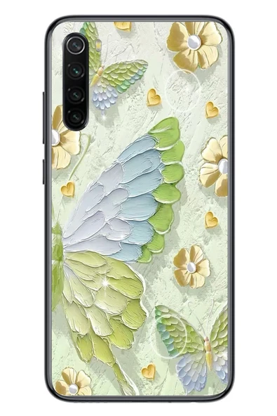 Le Balvo Redmi Note 8 Uyumlu Yeşil Mavi Kelebek Baskılı Silikon Kılıf ürün görseli 1