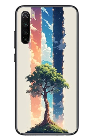 Le Balvo Redmi Note 8 Uyumlu Yalnız Ağaç Dört Mevsim Baskılı Silikon Kılıf ürün görseli 1