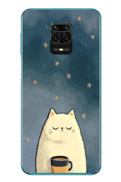 Le Balvo Redmi Note 9s Uyumlu Kahveci Beyaz Kedir Baskılı Silikon Kılıf ürün görseli 1
