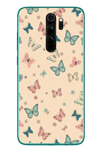 Le Balvo Redmi Note 8 Pro Uyumlu Renkli Kelebekler Baskılı Silikon Kılıf ürün görseli 1