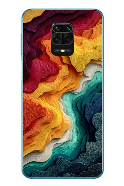 Le Balvo Redmi Note 9s Uyumlu Renk Dalgaları Baskılı Silikon Kılıf ürün görseli 1