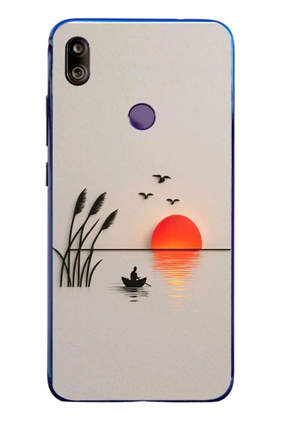 Le Balvo Redmi Note 7 Uyumlu Gün Batımı Çizim Baskılı Silikon Kılıf ürün görseli 1