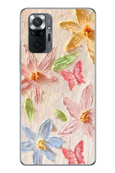 Le Balvo Redmi Note 10 Uyumlu Kelebekli Papatya Baskılı Silikon Kılıf ürün görseli 1