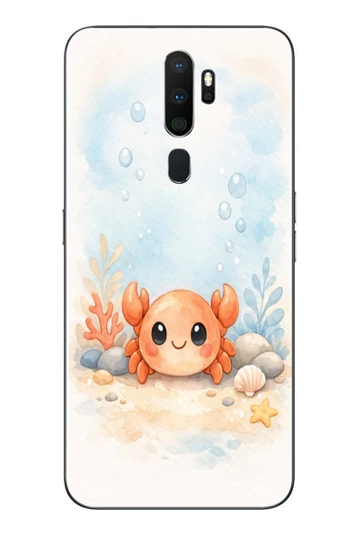 Le Balvo Oppo A5 2020 Uyumlu Sevimli Yengeç Baskılı Silikon Kılıf ürün görseli 1
