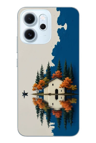 Le Balvo Oppo Reno 14F Uyumlu Sonbahar Evi Baskılı Silikon Kılıf ürün görseli 1