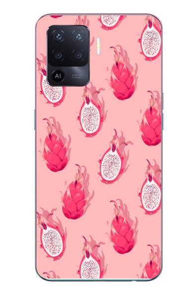 Le Balvo Oppo Reno 5 Lite Uyumlu Ejder Meyvesi Baskılı Silikon Kılıf ürün görseli 1