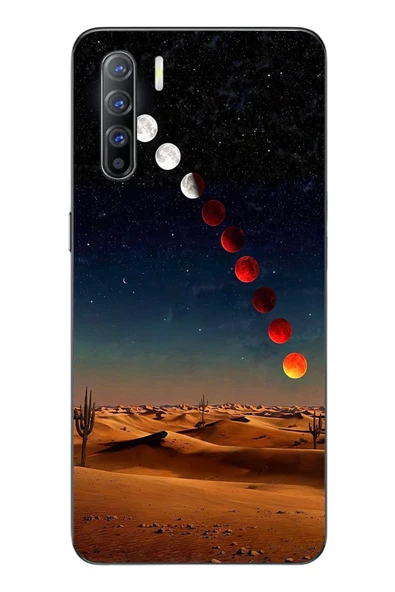 Le Balvo Oppo Reno 3 Uyumlu Ayın Geçişi Baskılı Silikon Kılıf ürün görseli 1