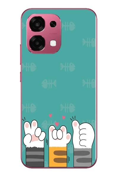 Le Balvo Oppo A6 PRO Uyumlu Kedi Patileri Baskılı Silikon Kılıf ürün görseli 1