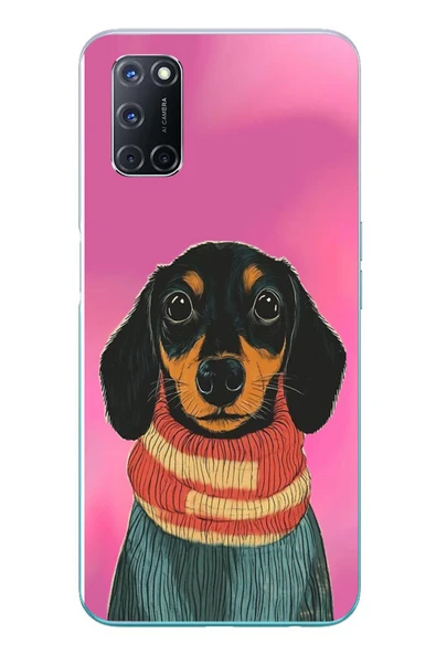 Le Balvo Oppo A52 Uyumlu Sevimli Siyah Köpek Baskılı Silikon Kılıf ürün görseli 1