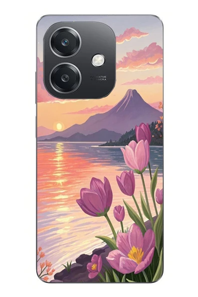 Le Balvo Oppo A3 Uyumlu Çiçek Yağlı Boya Baskılı Silikon Kılıf ürün görseli 1