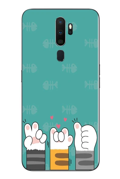 Le Balvo Oppo A5 2020 Uyumlu Kedi Patileri Baskılı Silikon Kılıf ürün görseli 1