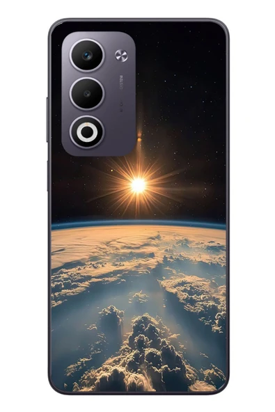 Le Balvo Oppo A5 4G Uyumlu Uzay Günbatımı Baskılı Silikon Kılıf ürün görseli 1