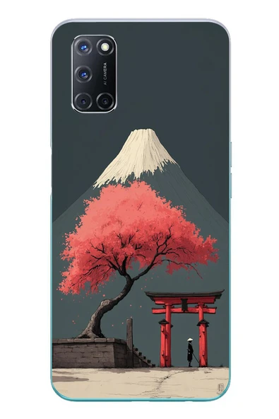 Le Balvo Oppo A52 Uyumlu Fuji Dağı Baskılı Silikon Kılıf ürün görseli 1