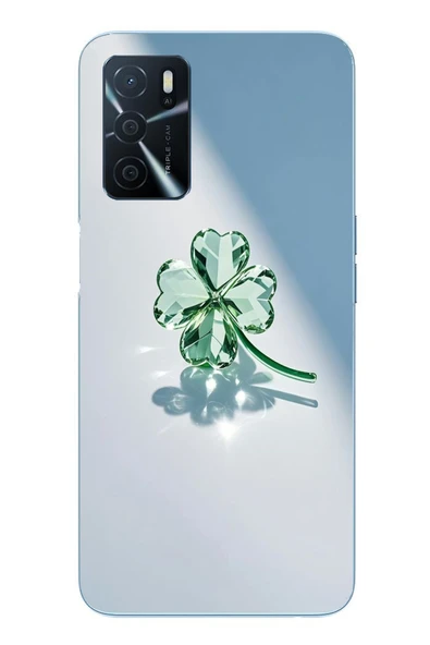 Le Balvo Oppo A16 Uyumlu Yeşil Yonca Baskılı Silikon Kılıf ürün görseli 1
