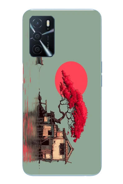 Le Balvo Oppo A16 Uyumlu Sahil Evi Baskılı Silikon Kılıf ürün görseli 1