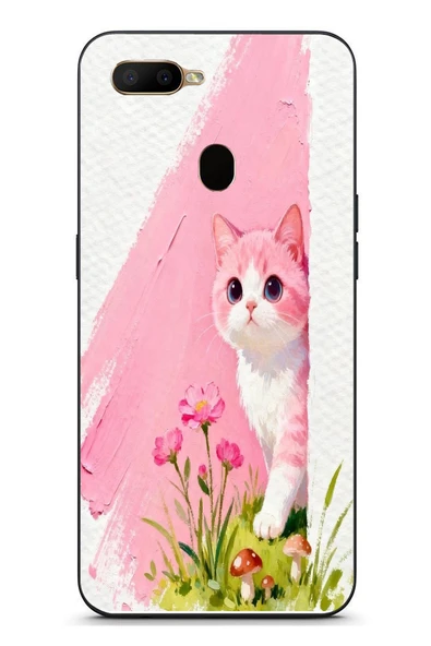 Le Balvo Oppo A5S Uyumlu Pembeli Kedi Baskılı Silikon Kılıf ürün görseli 1
