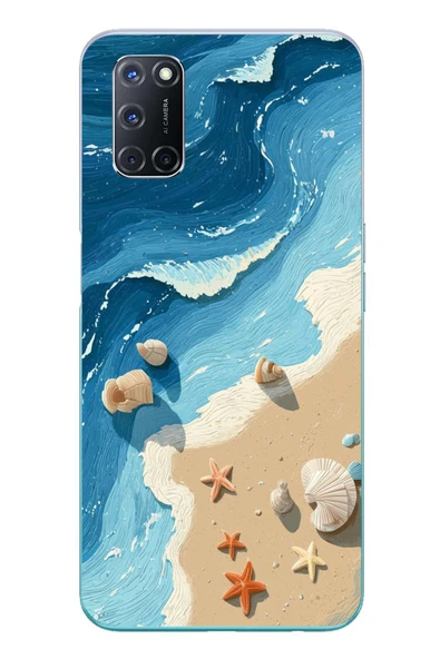 Le Balvo Oppo A52 Uyumlu Deniz Yıldızı Tatilde Baskılı Silikon Kılıf ürün görseli 1