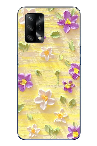 Le Balvo Oppo A74 Uyumlu Mor Papatyalar Baskılı Silikon Kılıf ürün görseli 1