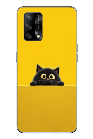 Le Balvo Oppo A74 Uyumlu Sarı Gözlü Kedi Baskılı Silikon Kılıf ürün görseli 1
