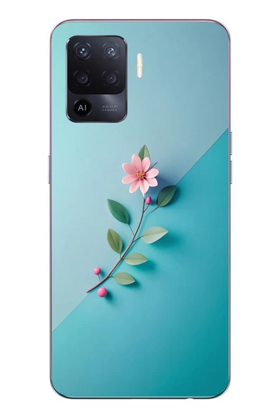 Le Balvo Oppo Reno 5 Lite Uyumlu Çiçeğin Pembesi Baskılı Silikon Kılıf ürün görseli 1