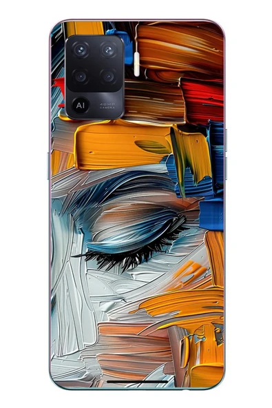 Le Balvo Oppo Reno 5 Lite Uyumlu Göz Boyama Fırçaları Baskılı Silikon Kılıf ürün görseli 1