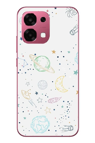 Le Balvo Oppo A6 PRO Uyumlu Uzay Yolculuğu Baskılı Silikon Kılıf ürün görseli 1