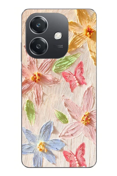 Le Balvo Oppo A3 Uyumlu Kelebekli Papatya Baskılı Silikon Kılıf ürün görseli 1