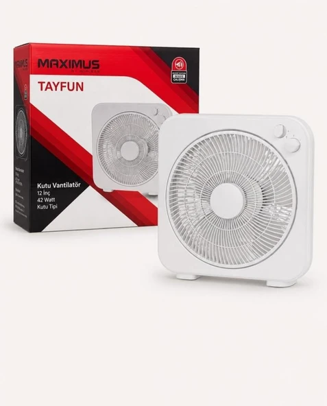Maximus Tayfun Masa Üstü Kutu Vantilatör 12'' - Resim 2