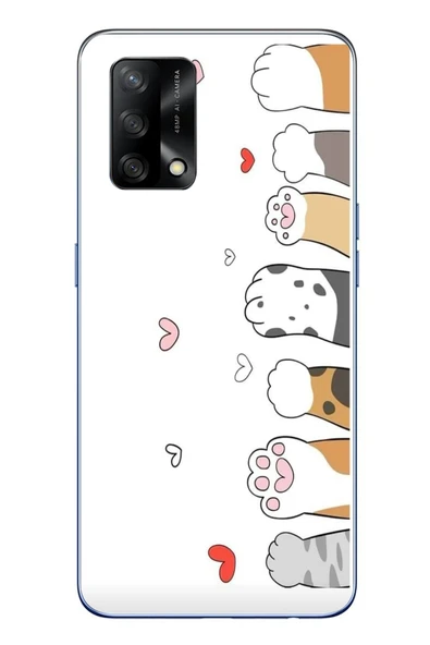 Le Balvo Oppo A74 Uyumlu Kedi Harekatı Patileri Baskılı Silikon Kılıf ürün görseli 1
