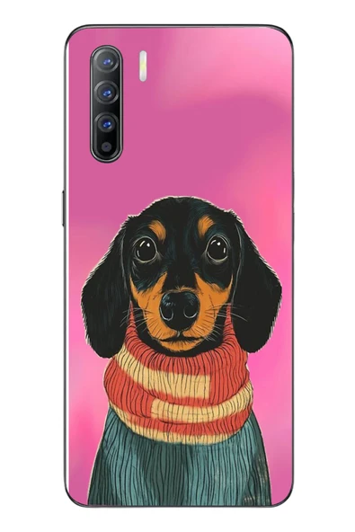 Le Balvo Oppo Reno 3 Uyumlu Sevimli Siyah Köpek Baskılı Silikon Kılıf ürün görseli 1