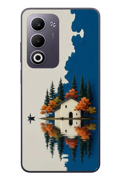 Le Balvo Oppo A5 4G Uyumlu Sonbahar Evi Baskılı Silikon Kılıf ürün görseli 1