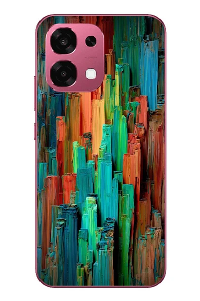 Le Balvo Oppo A6 PRO Uyumlu Dikey Renkler Baskılı Silikon Kılıf ürün görseli 1