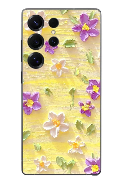 Le Balvo Samsung Galaxy S25 Ultra Uyumlu Mor Papatyalar Baskılı Silikon Kılıf ürün görseli 1
