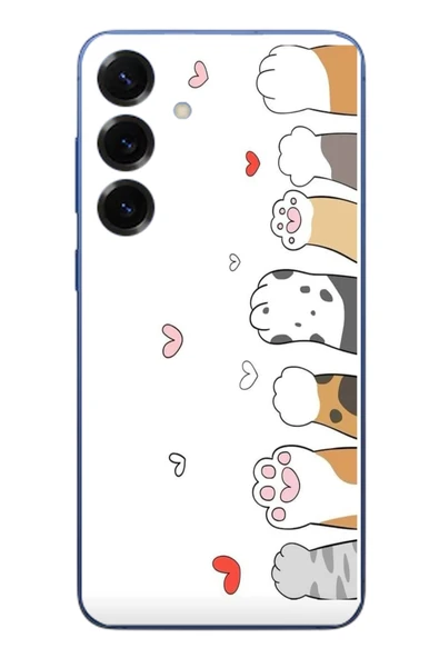 Le Balvo Samsung Galaxy S25 Plus Uyumlu Kedi Harekatı Patileri Baskılı Silikon Kılıf ürün görseli 1